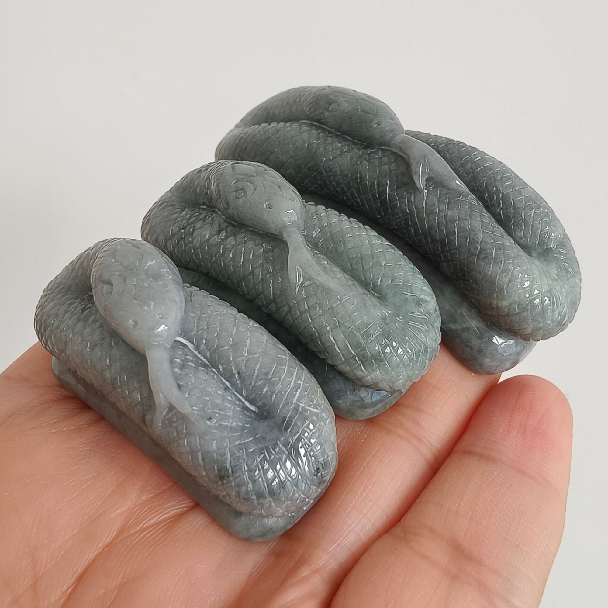 DDP 38-55.5mm Natural Certificated Type A Black Chicken Species Burmese Jadeite Snake Shape Slab For Making Bracelet