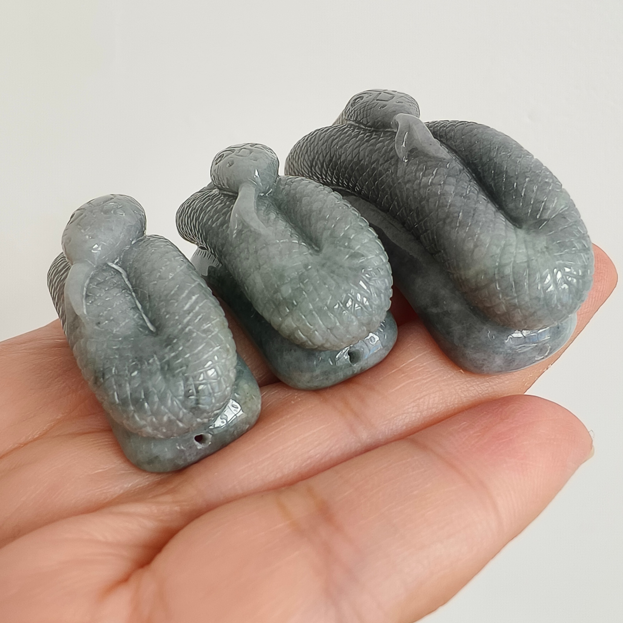 DDP 38-55.5mm Natural Certificated Type A Black Chicken Species Burmese Jadeite Snake Shape Slab For Making Bracelet
