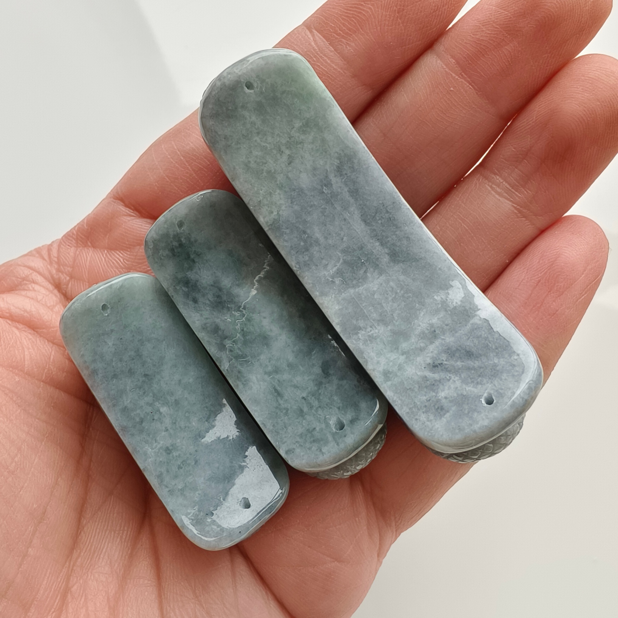 DDP 38-55.5mm Natural Certificated Type A Black Chicken Species Burmese Jadeite Snake Shape Slab For Making Bracelet