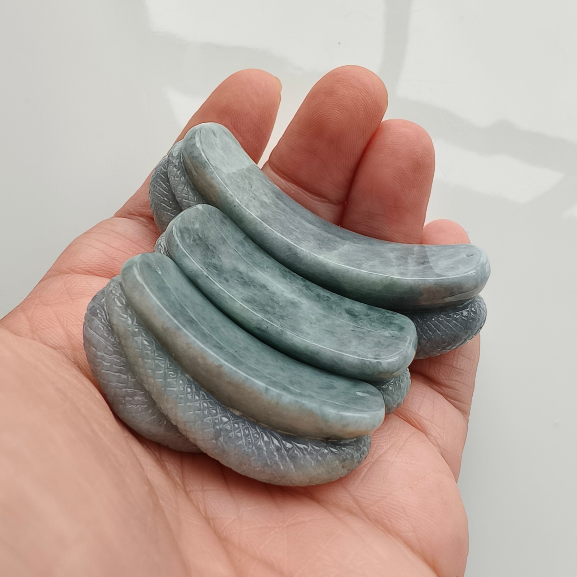 DDP 38-55.5mm Natural Certificated Type A Black Chicken Species Burmese Jadeite Snake Shape Slab For Making Bracelet