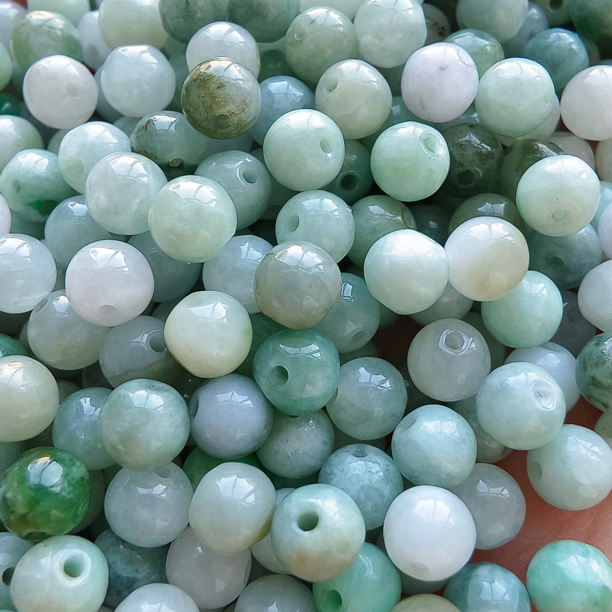 DDP 100pcs 4.5mm Natural Type A Burmese Jadeite Round Loose Beads