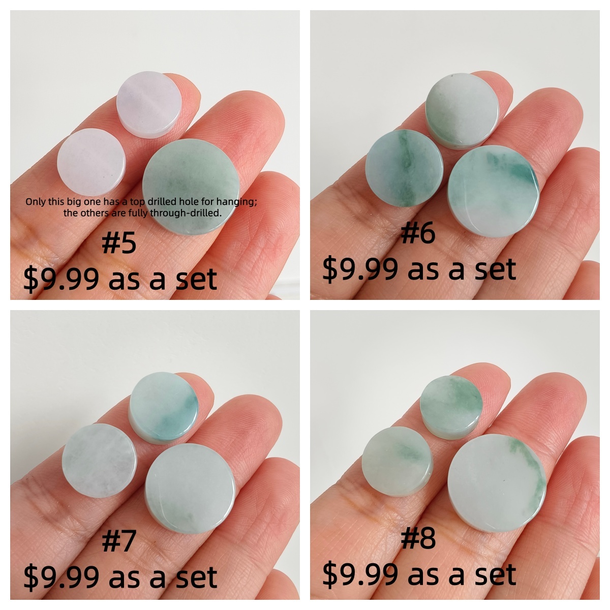 DDP 3/4 pcs 12-15mm Natural Certificated Type A Untreated Green White Burmese Jadeite Round Beads