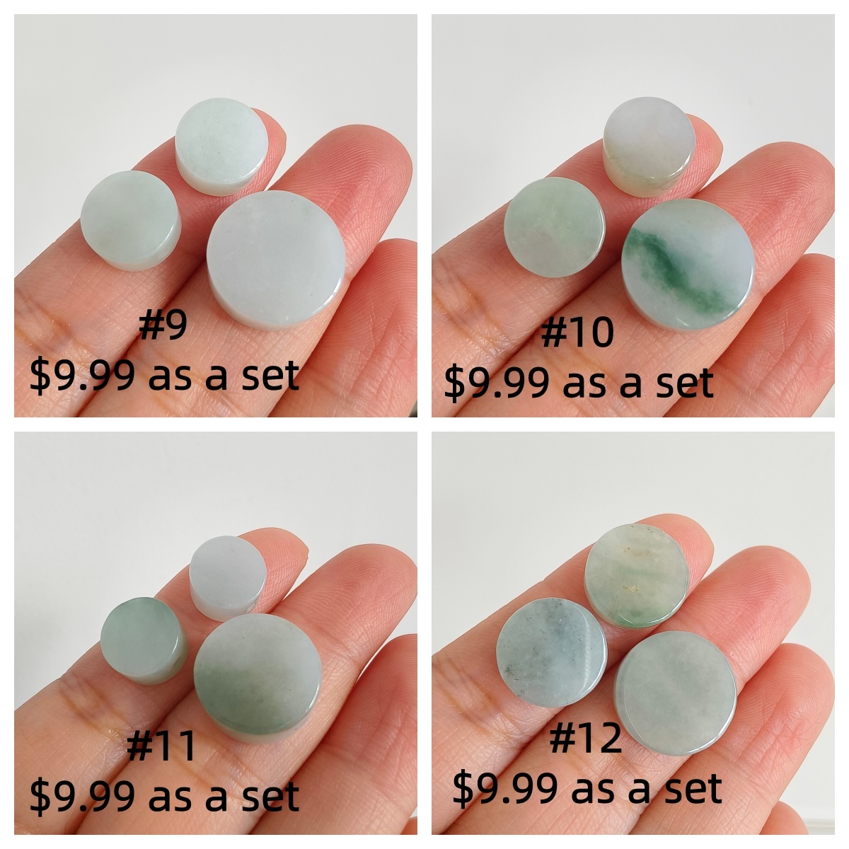 DDP 3/4 pcs 12-15mm Natural Certificated Type A Untreated Green White Burmese Jadeite Round Beads