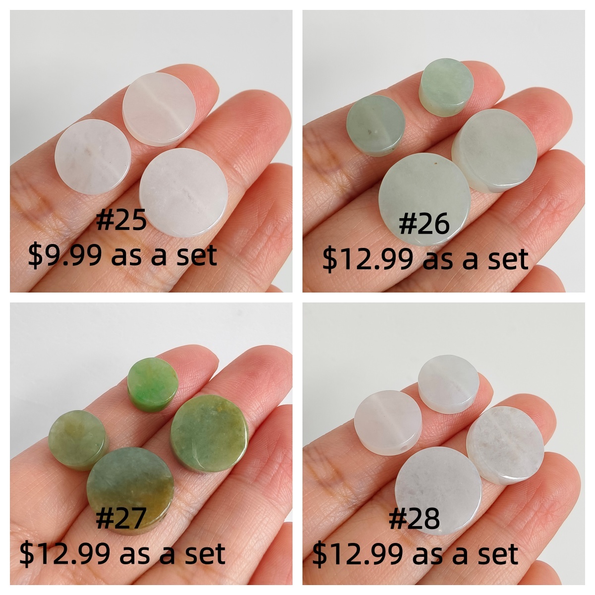 DDP 3/4 pcs 12-15mm Natural Certificated Type A Untreated Green White Burmese Jadeite Round Beads