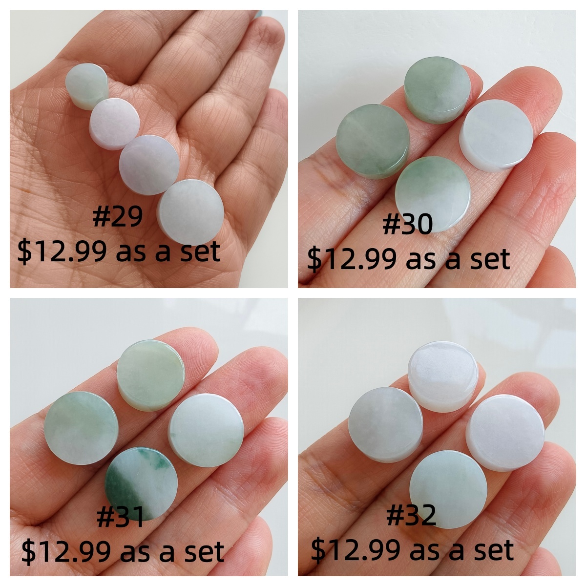DDP 3/4 pcs 12-15mm Natural Certificated Type A Untreated Green White Burmese Jadeite Round Beads
