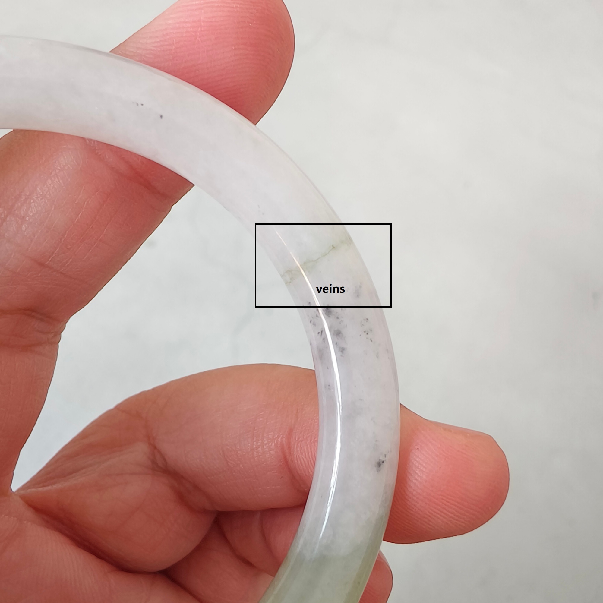 DDP 51mm Natural Green White Burmese Jadeite Round Band Bangle