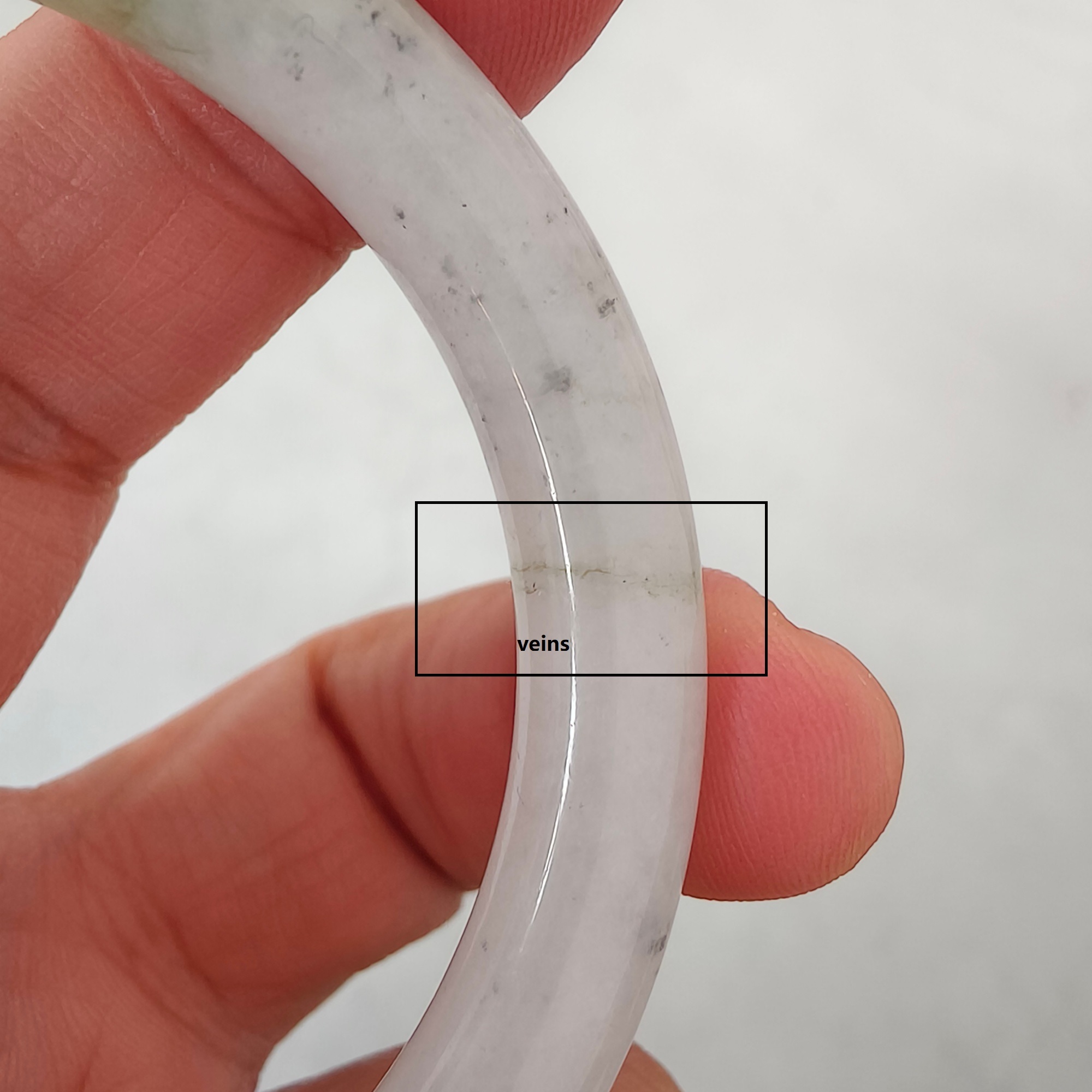 DDP 51mm Natural Green White Burmese Jadeite Round Band Bangle