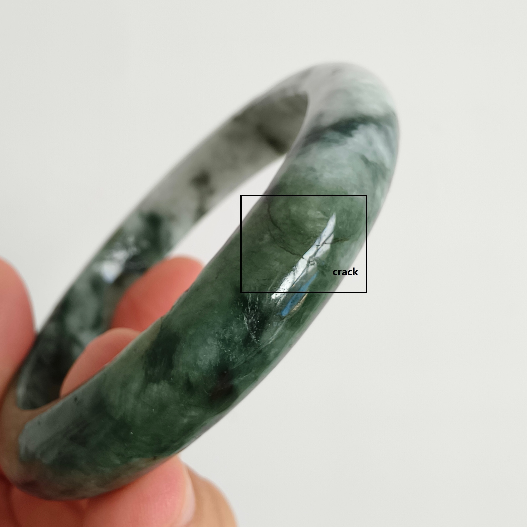 DDP 57mm Natural Type A Green Burmese Jadeite Round Band Bangle