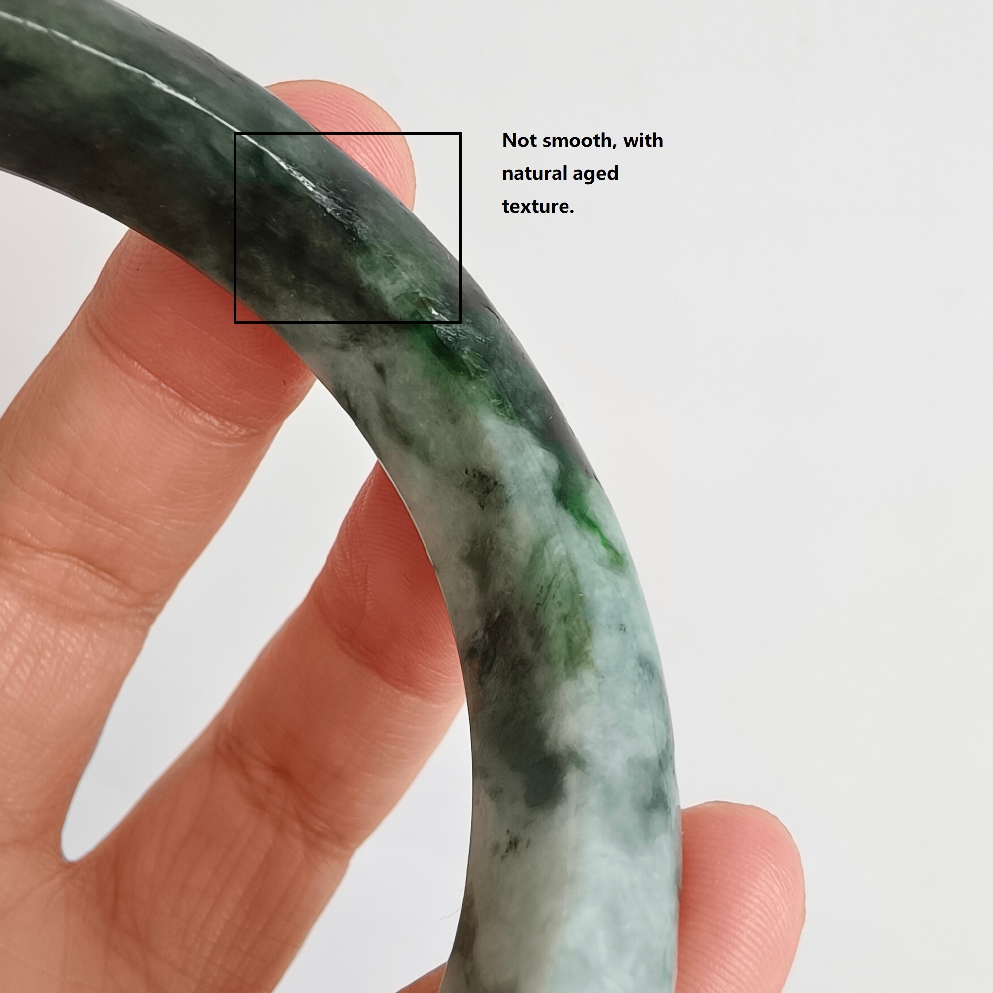 DDP 57mm Natural Type A Green Burmese Jadeite Round Band Bangle