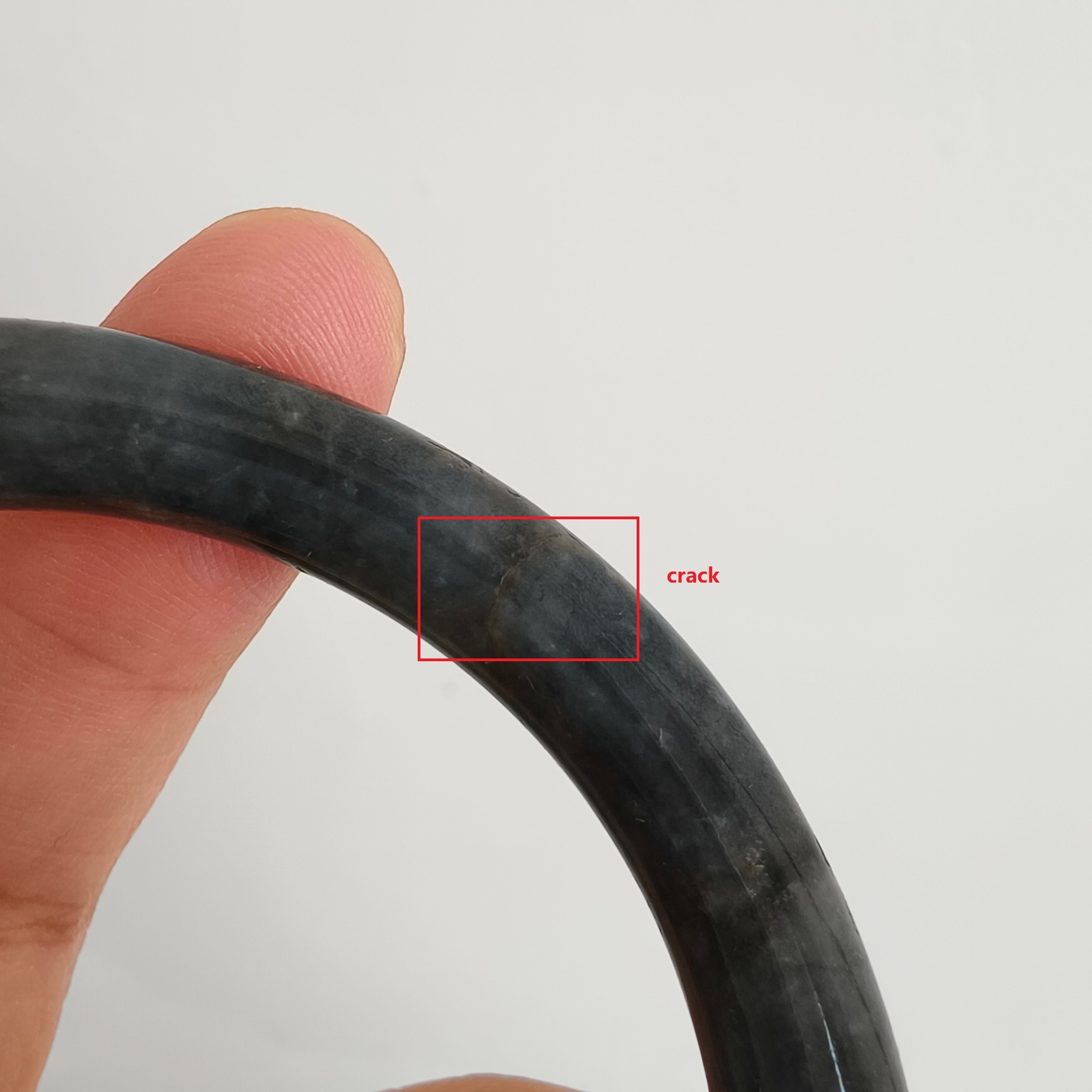 DDP 56mm Natural Type A Black Chicken Species Burmese Jadeite Round Band Bangle