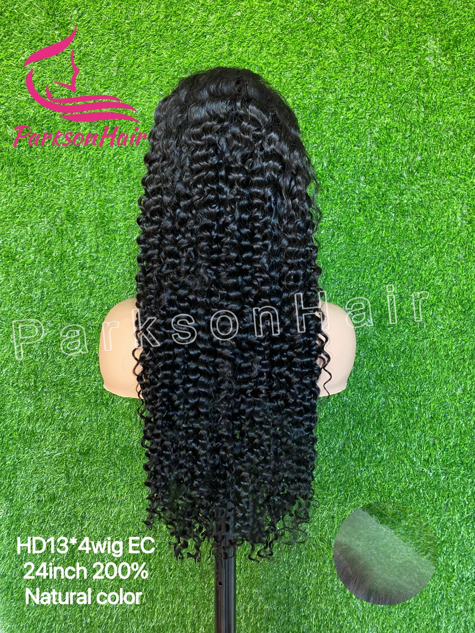 ParksonHair HD Lace Human Hair Wigs 200% Density Exotic Curly 13x4 HD Lace Frontal Wigs Pre Plucked Natutal Black
