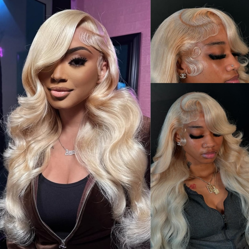 Parksonhair HD 13x6 Blonde Full Lace Frontal Wig Pre-Plucking Straight 613 Human Hair Wigs