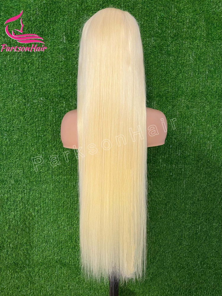 Parksonhair HD 13x6 Blonde Full Lace Frontal Wig Pre-Plucking Straight 613 Human Hair Wigs
