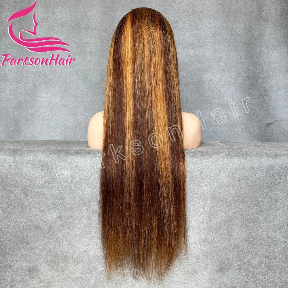 Highlight 4/27 13x4 Transparent Lace Front Wigs Human Hair For Women Pre-Plucking Straight Brazilian Lace Frontal Wigs 200%