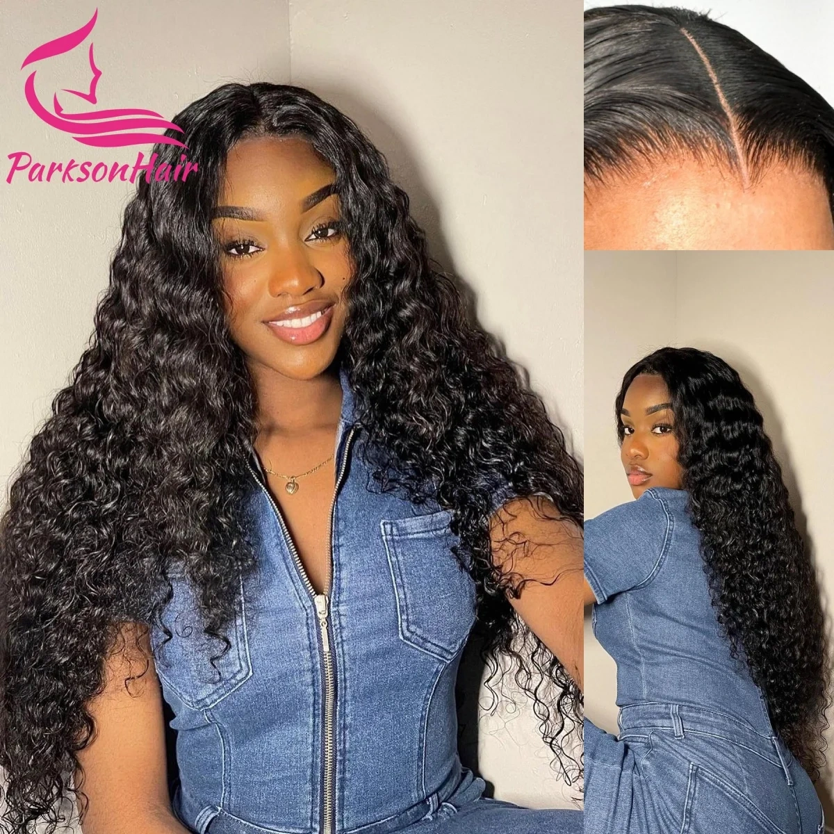 HD Lace Water Wave Human Hair Wig 13x4 HD Human Hair Lace Frontal Wigs Pre-Plucking Brazilian 200% Density Lace Front Curly Wig