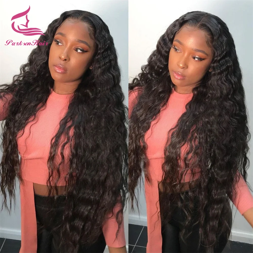 36 Inch Water Wave 13x4 HD Lace Front Curly Wigs Human Hair Brazilian Lace Frontal Wig For Women Pre Plucked Curly HD Lace Wig