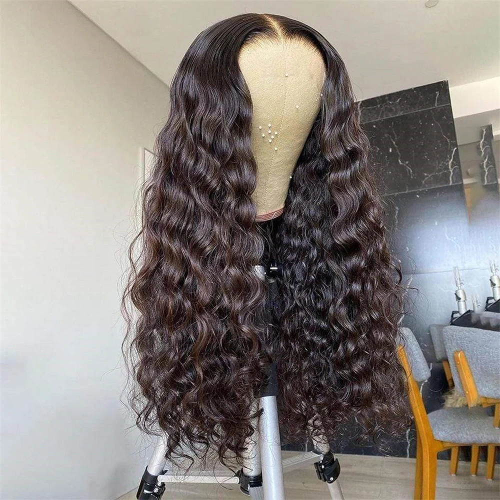 100% HD 13x4 Human Hair Full Lace Frontal Wigs Natural Wave Human Hair Wig Loose Deep Wave HD Lace Wig For Women 200% Density