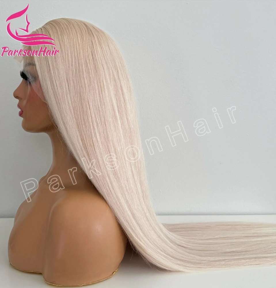 Platinum Ready To Wear Glueless Human Hair Wig 5x5 4x4 HD Lace Closure Wig For Women Pre Plucked Brazilian HD #60 Lace Front Wig