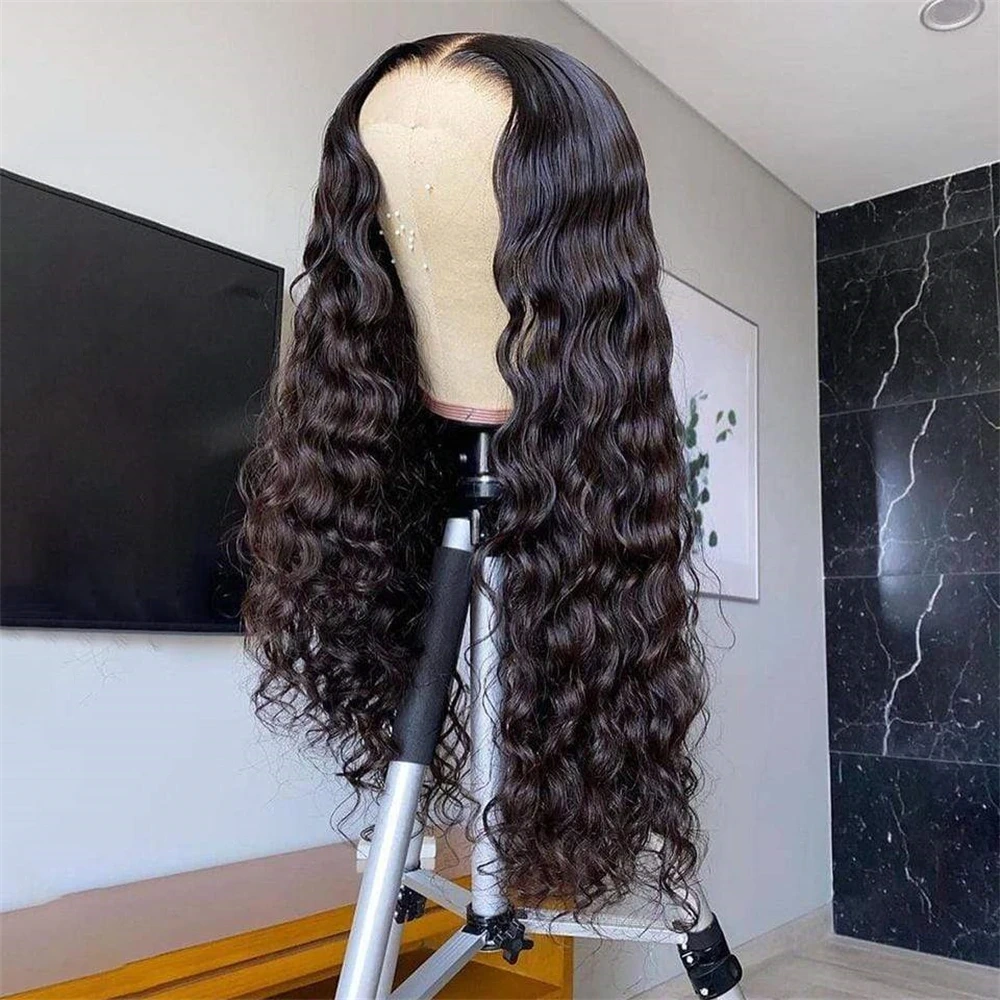 100% HD 13x4 Human Hair Full Lace Frontal Wigs Natural Wave Human Hair Wig Loose Deep Wave HD Lace Wig For Women 200% Density