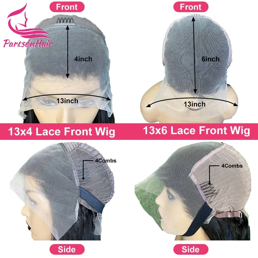 Chocolate Brown 13X4 HD Lace Frontal Human Hair Wigs Body Wave Brazilian 13X6 Lace Front Wig Brown 250% Density for Women 34In