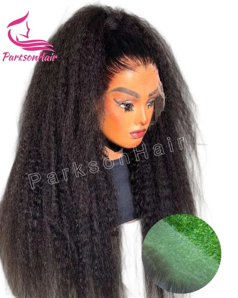 HD Lace Glueless Human Hair Wig Kinky Straight Lace Front Wig Pre Plucked Ready To Go 5x5 HD Human Hair Lace Closure Wig No Glue