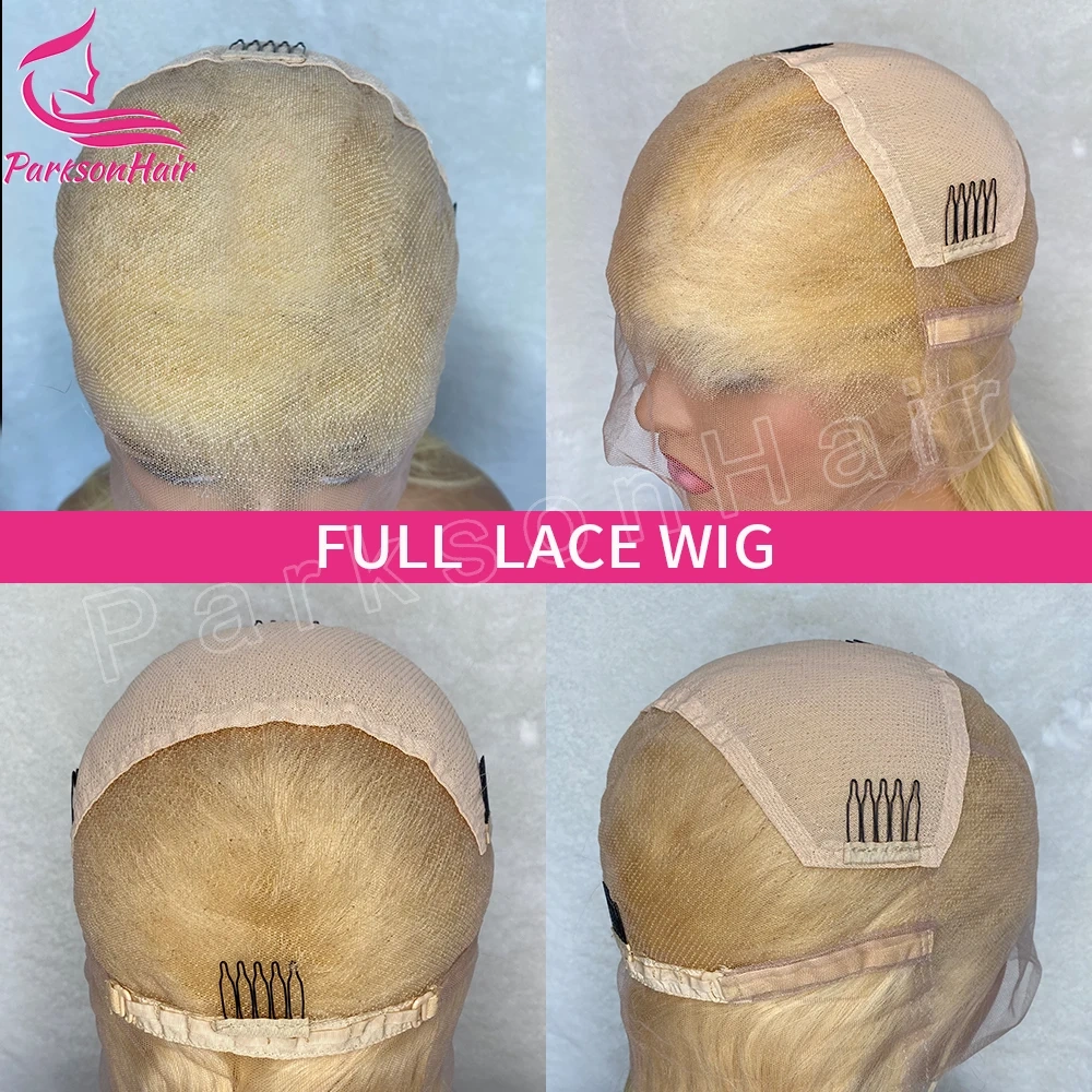 Highlights Pink HD Transparent Full Lace Front Wigs For Women 613 Colored 13x4 Lace Front Blonde Human Hair Pre Plucked Wigs 250