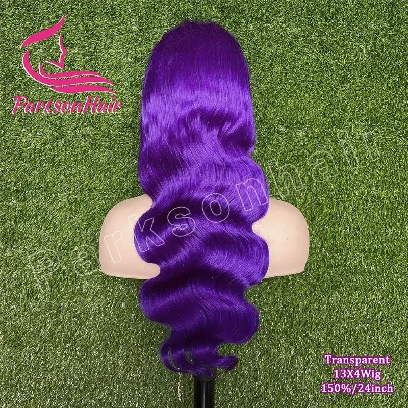 Violet Purple Color Full Lace 613 Wig 13x4  HD Transparent Lace Front Human Hair Wigs Body Wave 13x6 Lace Frontal Wig for Woman