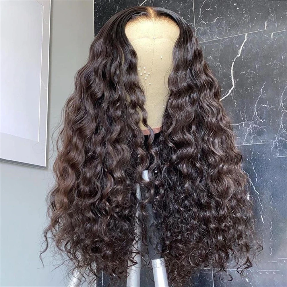 100% HD 13x4 Human Hair Full Lace Frontal Wigs Natural Wave Human Hair Wig Loose Deep Wave HD Lace Wig For Women 200% Density