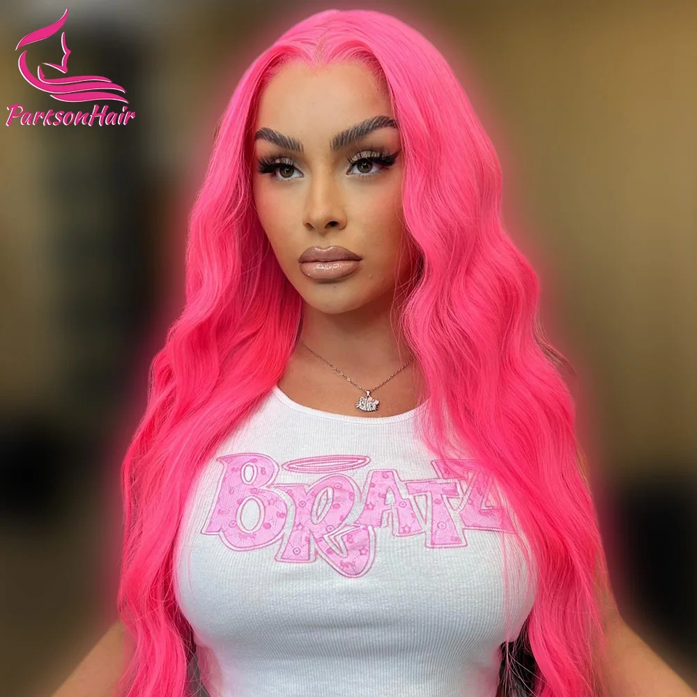Wear To Go Glueless Human Hair Wig Dark Pink 13x6 Transparent Lace Front Wig For Women Pre Plucked 5x5 Glueless Human Hair Wig