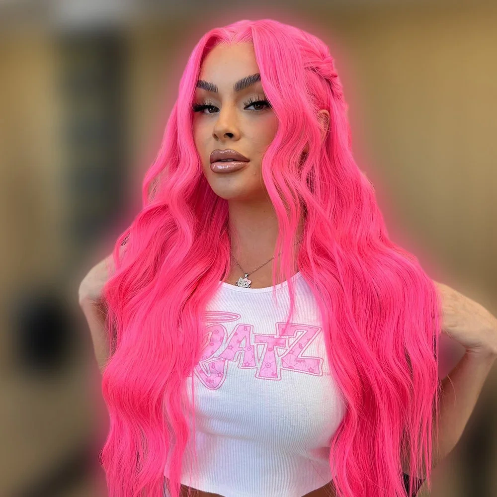 Wear To Go Glueless Human Hair Wig Dark Pink 13x6 Transparent Lace Front Wig For Women Pre Plucked 5x5 Glueless Human Hair Wig