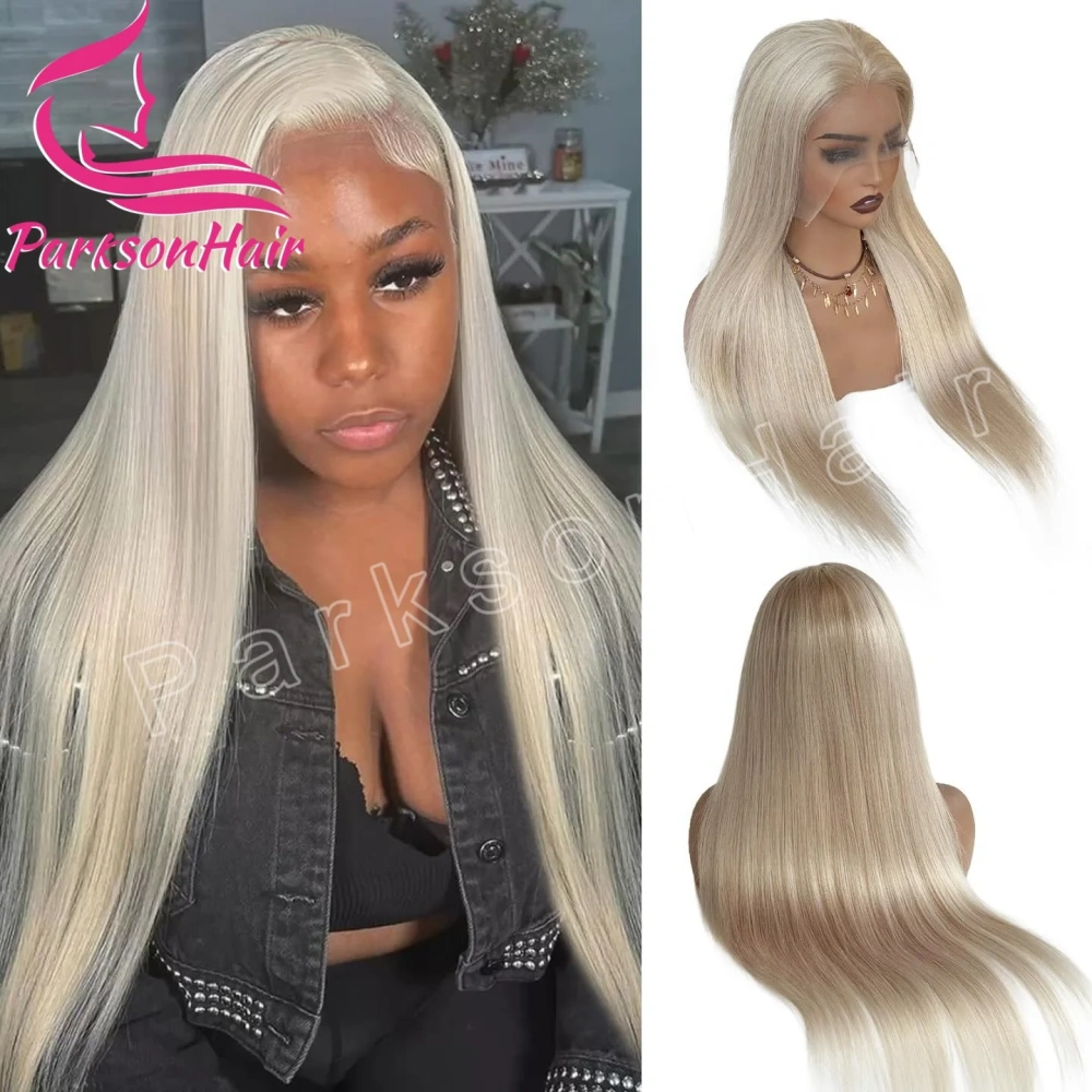 Platinum Ready To Wear Glueless Human Hair Wig 5x5 4x4 HD Lace Closure Wig For Women Pre Plucked Brazilian HD #60 Lace Front Wig