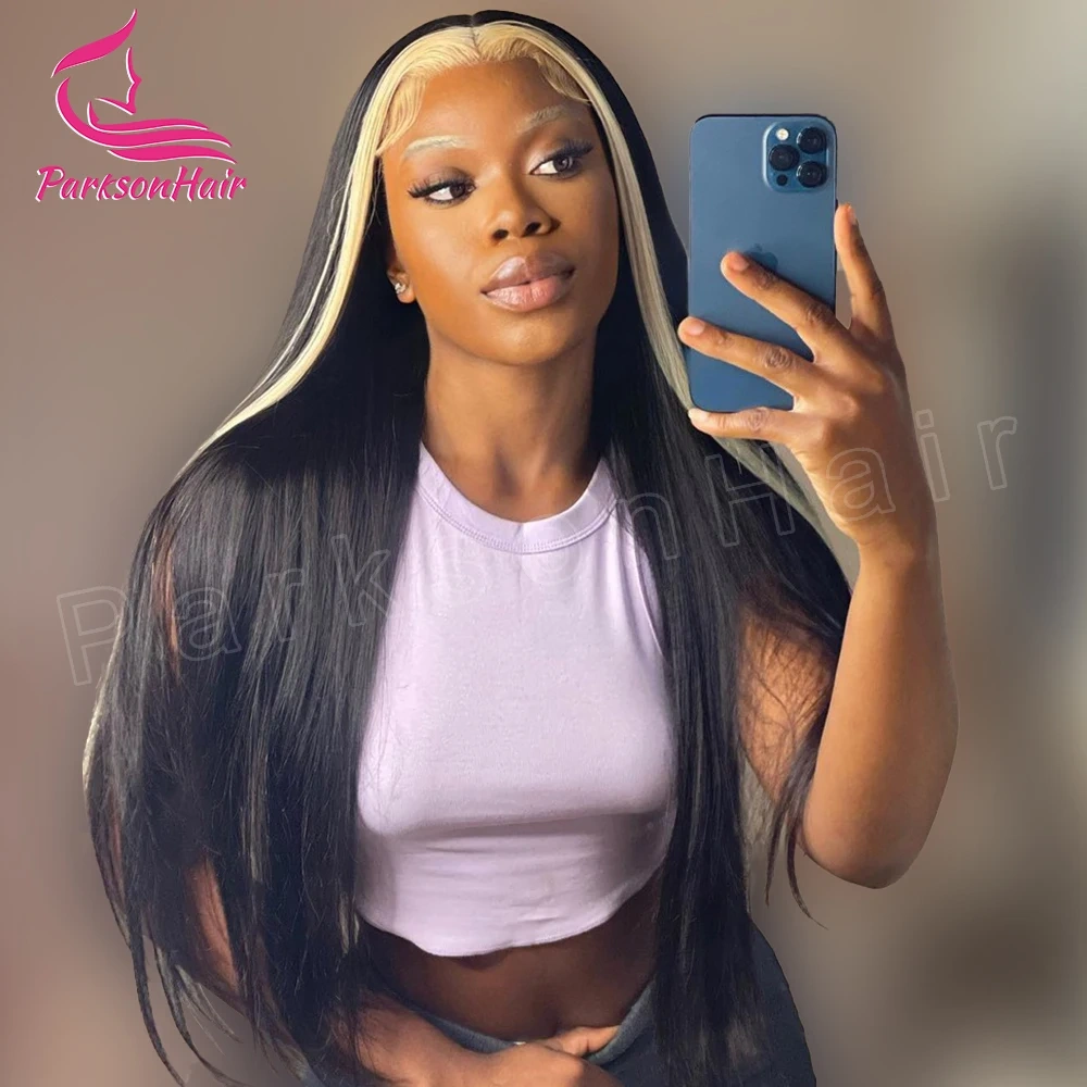 Ready To Wear 613 Colored Highligt blonde Wear And Go Glueless Human Hair Wigs Brazilian 13x6 HD Lace Frontal Human Hair Wigs