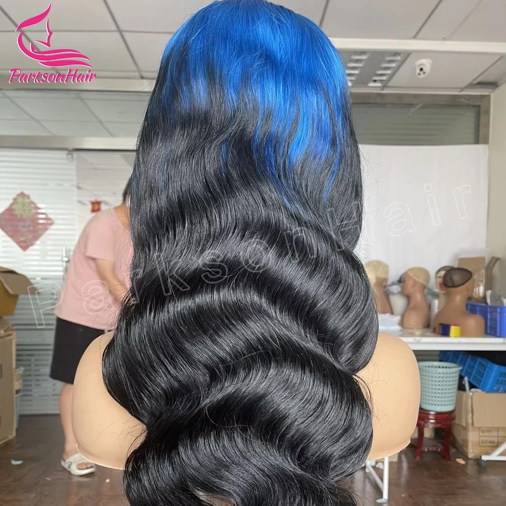Black With Blue Wigs 613 Lace Front Wig Straight Wigs For Women 13x4 HD Lace Front Blonde Human Hair Pre Plucked Bleached Knots
