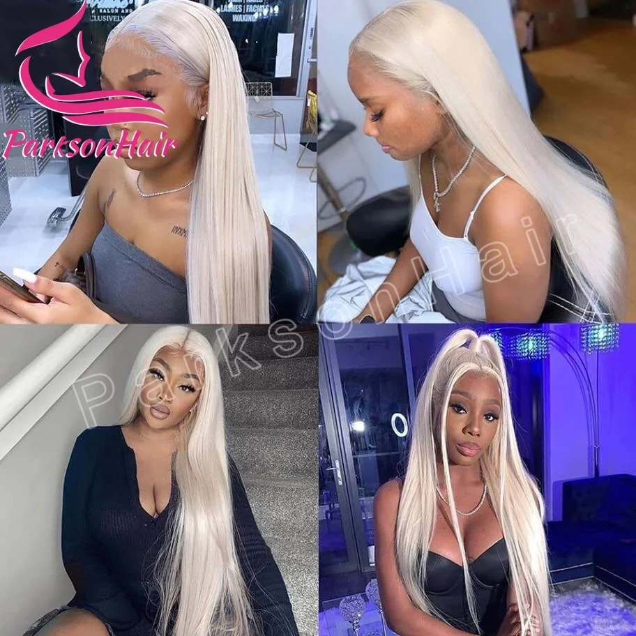 Platinum Ready To Wear Glueless Human Hair Wig 5x5 4x4 HD Lace Closure Wig For Women Pre Plucked Brazilian HD #60 Lace Front Wig