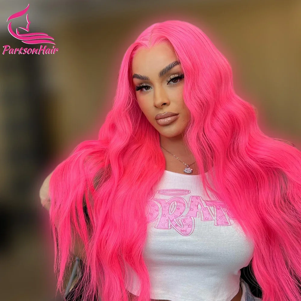 Wear To Go Glueless Human Hair Wig Dark Pink 13x6 Transparent Lace Front Wig For Women Pre Plucked 5x5 Glueless Human Hair Wig