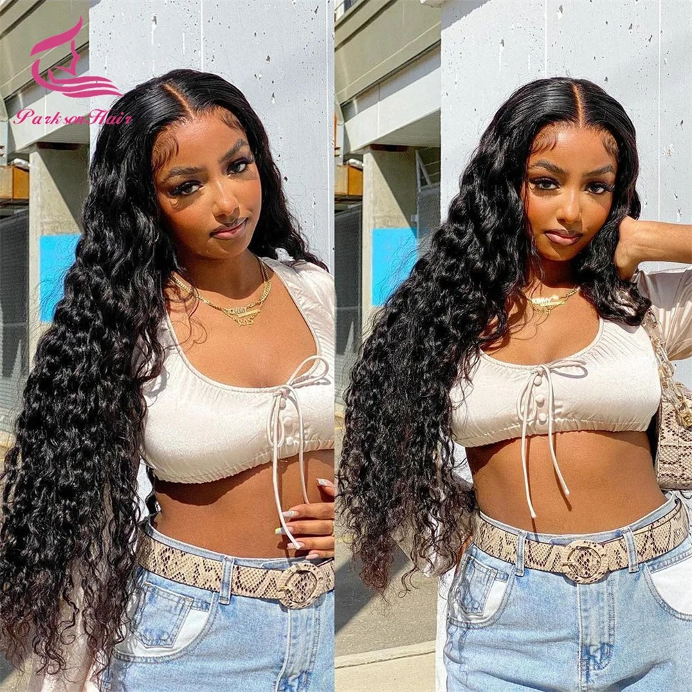 36 Inch Water Wave 13x4 HD Lace Front Curly Wigs Human Hair Brazilian Lace Frontal Wig For Women Pre Plucked Curly HD Lace Wig