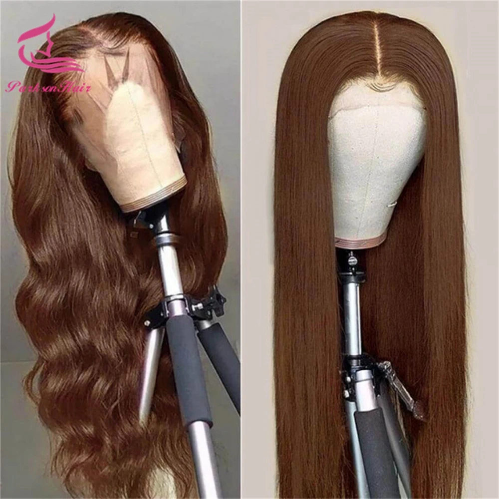 Body Wave Brown Human Hair Wig 13x6 13x4 Transparent Lace Front Wig For Women Chocolate Colored 5x5 Lace Glueless Human Hair Wig