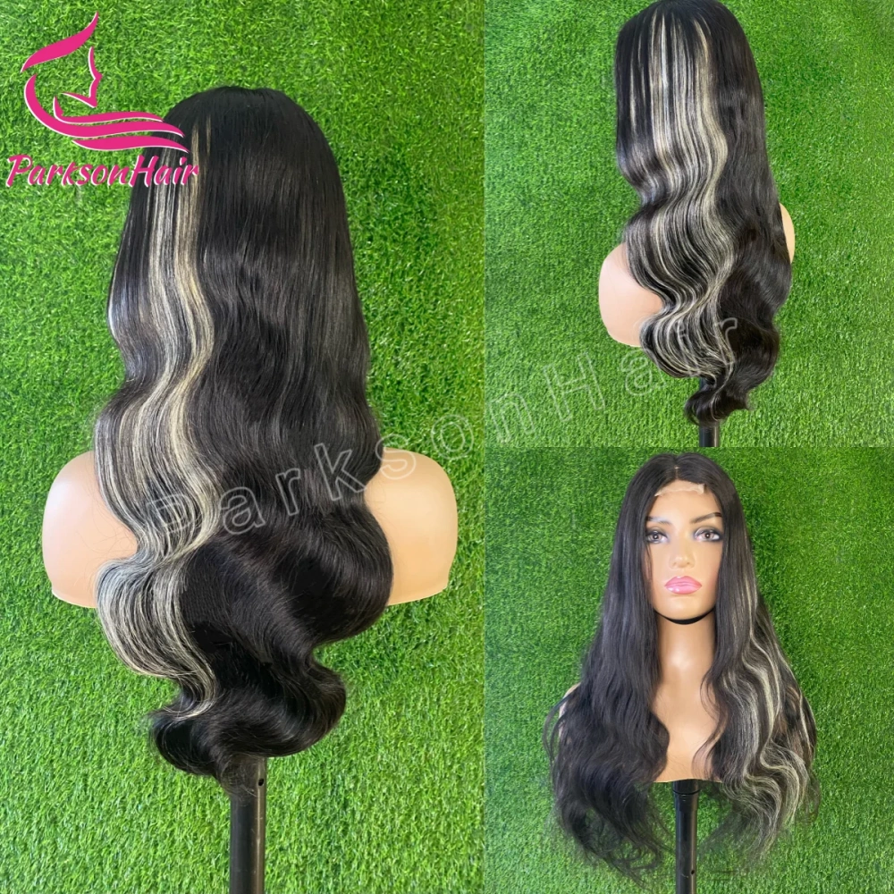Blonde/Black Body Wave Human Hair Wigs 2x6 Lace Closure Wig Pre Plucked Brazilian 13x4 Lace Front Wig For Women 100% Human Hair