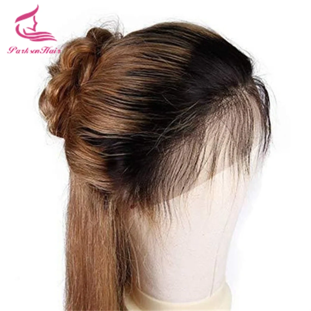 Body Wave Honey Blonde 13x6 13x4 Transparent Lace Front Human Hair Wig Brazilian PrePlucked Brown With Dark Roots Human Hair Wig