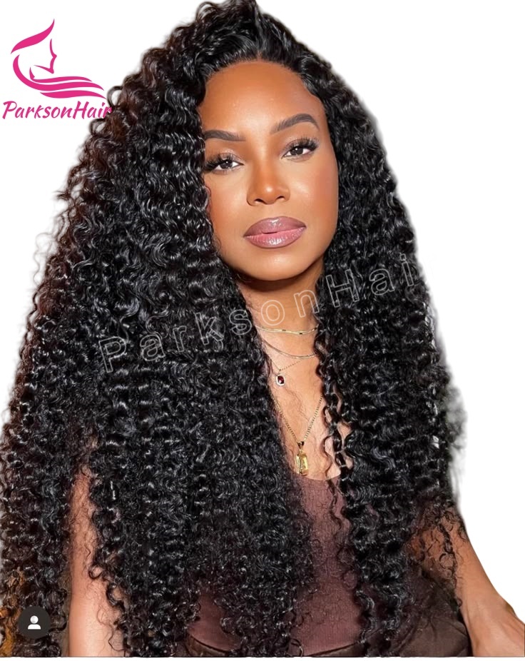 ParksonHair HD Lace Human Hair Wigs 200% Density Exotic Curly 13x4 HD Lace Frontal Wigs Pre Plucked Natutal Black