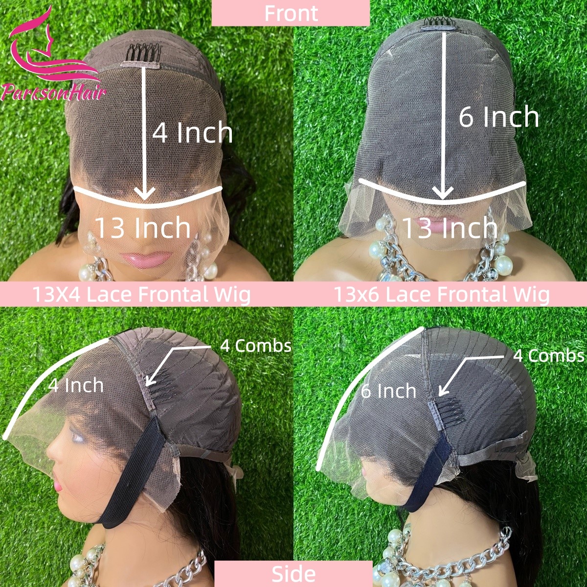 ParksonHair 13x4 HD Full Lace Front Curly Wigs Deep Wave Human Hair Wig Brazilian Swiss HD Full Frontal Wig For Women Pre Plucked Curly Wig