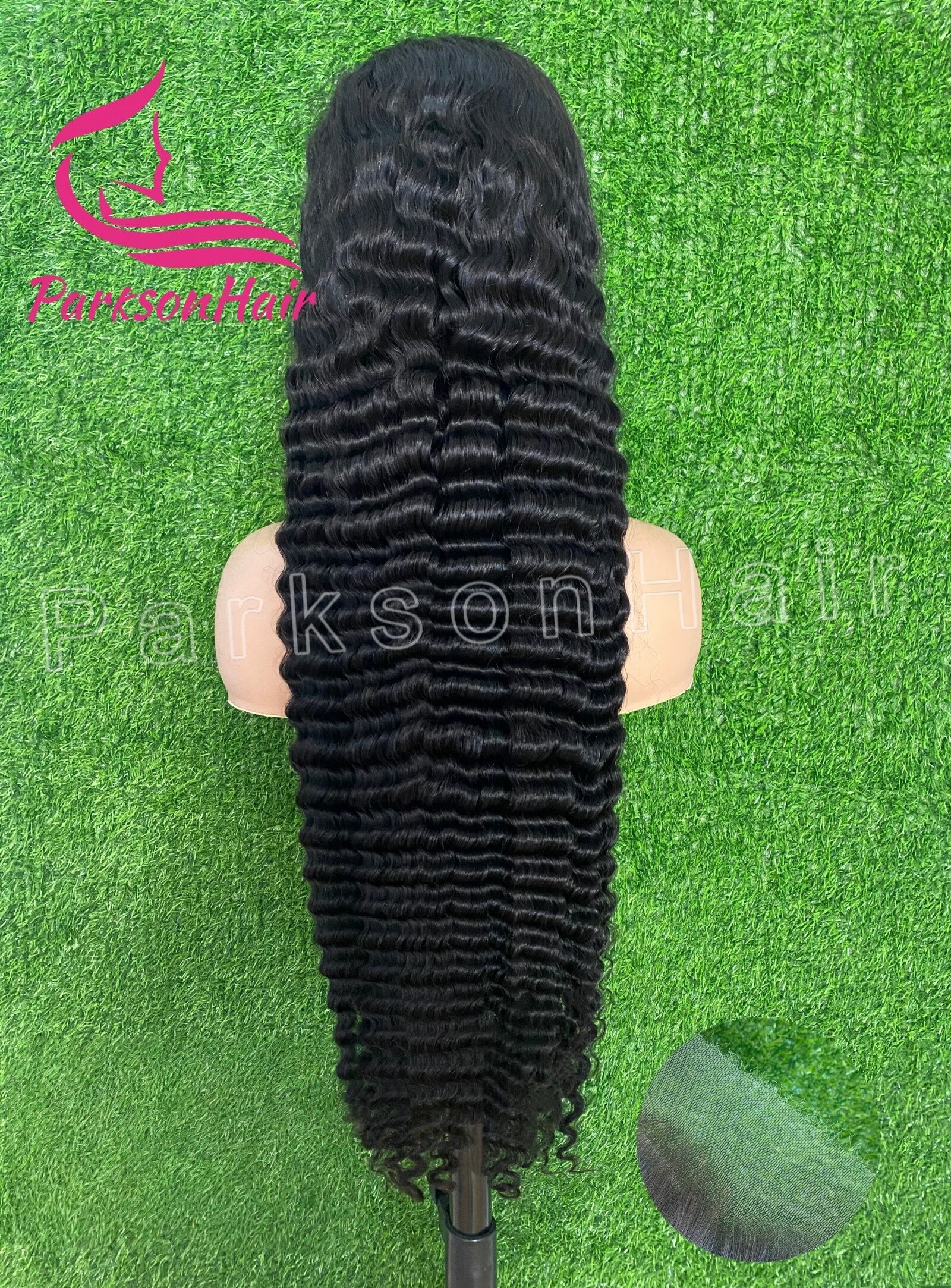 ParksonHair 13x4 HD Full Lace Front Curly Wigs Deep Wave Human Hair Wig Brazilian Swiss HD Full Frontal Wig For Women Pre Plucked Curly Wig