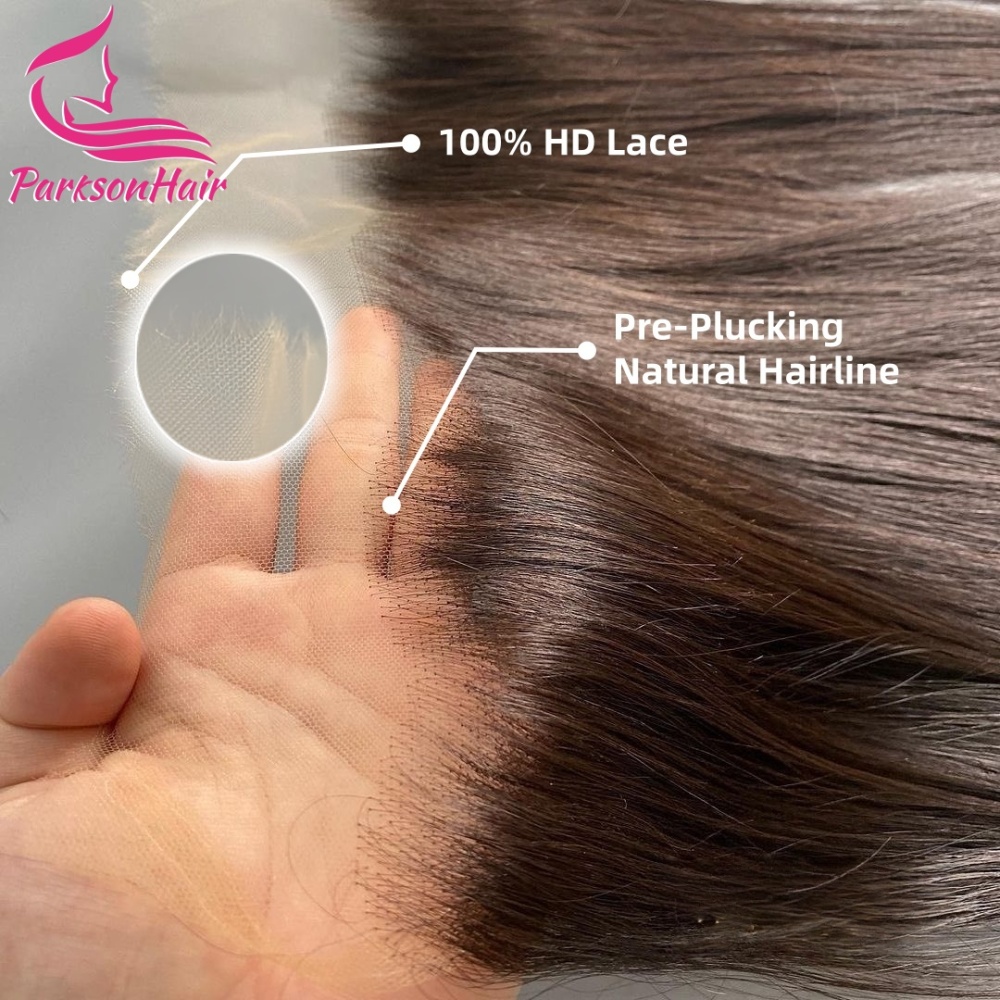ParksonHair HD Lace 13x6 Human Hair Full Lace Frontal Wigs Natural Wave Human Hair Wig For Women 200% Density