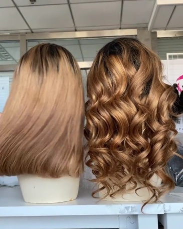 ParksonHair Body Wave 1B/Brown Ombre Colored Human Hair Wig  13x6 Transparent Lace Front  Pre Plucked Loose Wave Honey Brown Lace Wig With Dark Roots