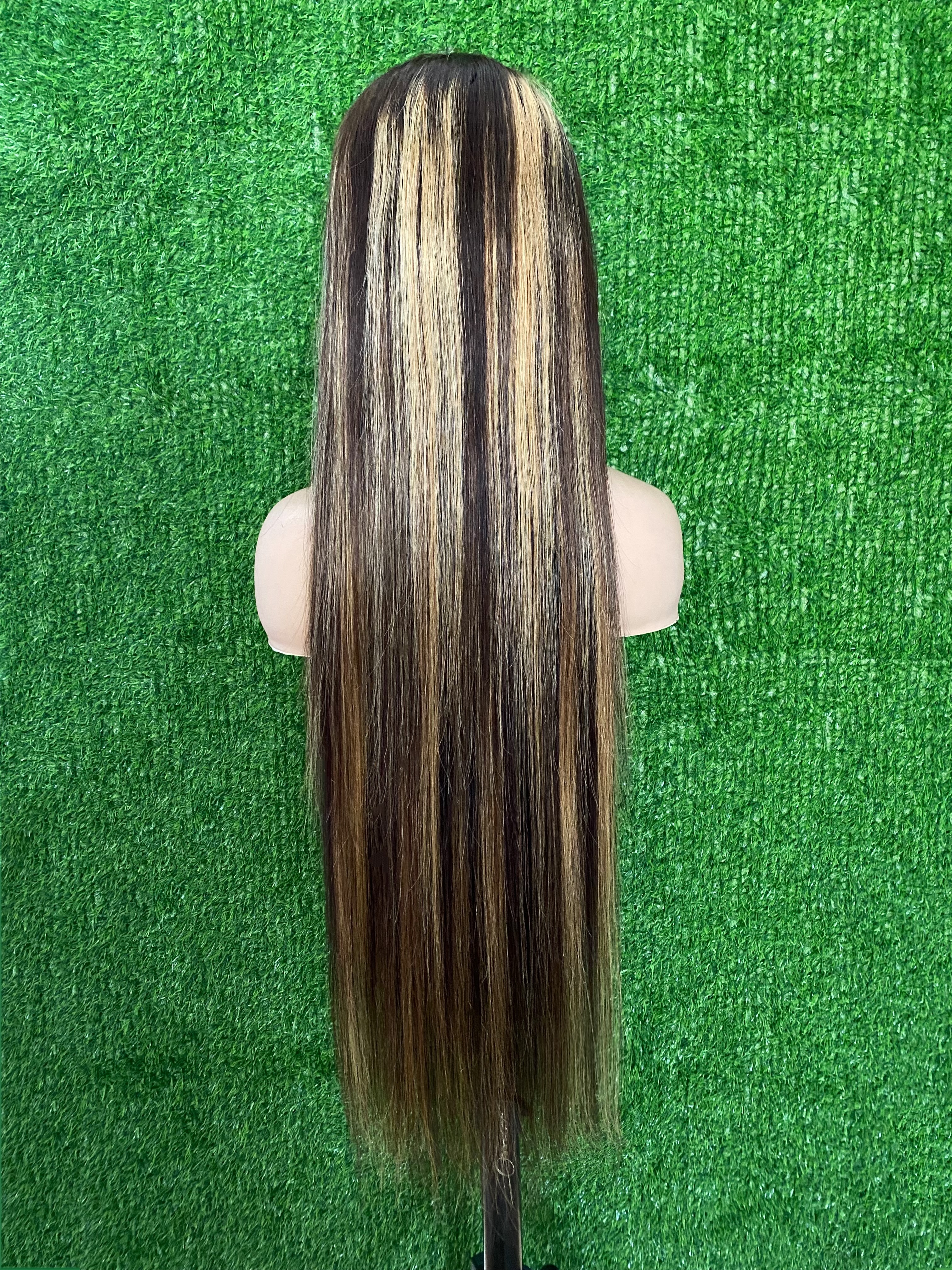 ParksonHair Body Wave 13x4 Highlight Transparent Lace Frontal Human Hair Wigs For Women Pre-Plucking Straight 4/27 Human Hair Wig