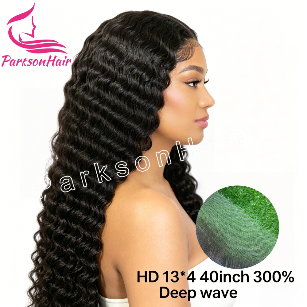 ParksonHair HD Lace 40 inch Deep Wave Human Hair Wig 250% 300% Density 13x4 13x6 Full Frontal Wig For Women Pre-Plucking