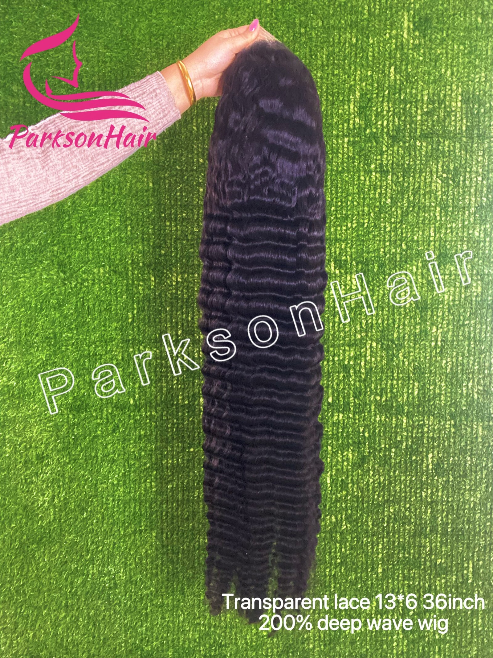 ParksonHair 13x4 HD Full Lace Front Curly Wigs Deep Wave Human Hair Wig Brazilian Swiss HD Full Frontal Wig For Women Pre Plucked Curly Wig