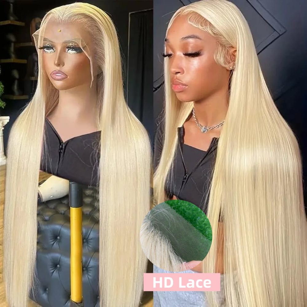 ParksonHair HD 7x5 Glueless Blonde Human Hair Wig Pre-Plucking Straight 613# Swiss Lace Closure Wigs