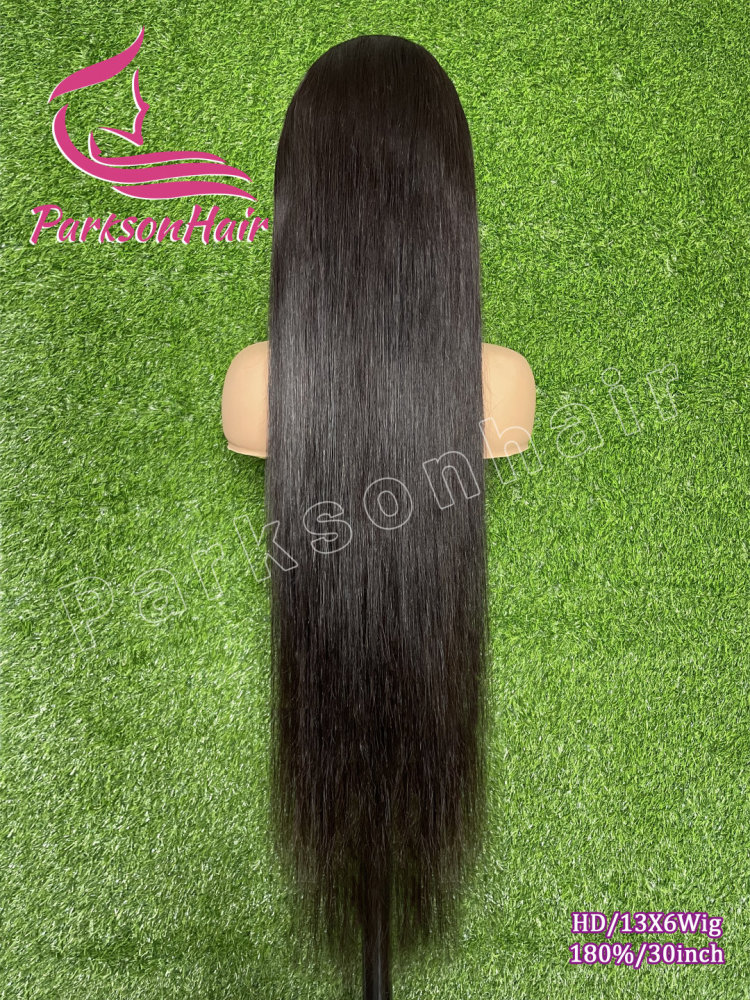 ParksonHair HD Lace 13x6 Full Lace Frontal Human Hair Wig Pre-Plucking 150% 180% Density Straight 12A Virgin Hair Wigs