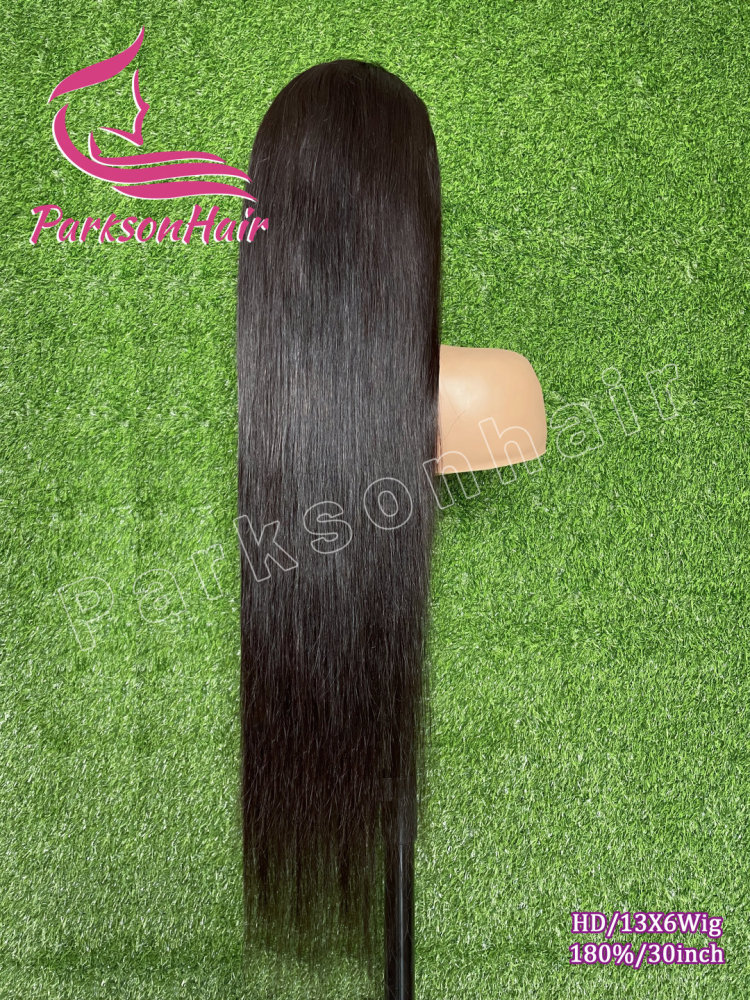 ParksonHair HD Lace 13x6 Full Lace Frontal Human Hair Wig Pre-Plucking 150% 180% Density Straight 12A Virgin Hair Wigs